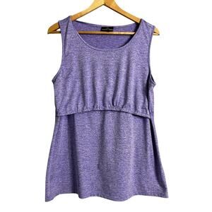 Nursing Queen Nursing Tank Top Womens Large Purple Maternity Tunic Sleeveless